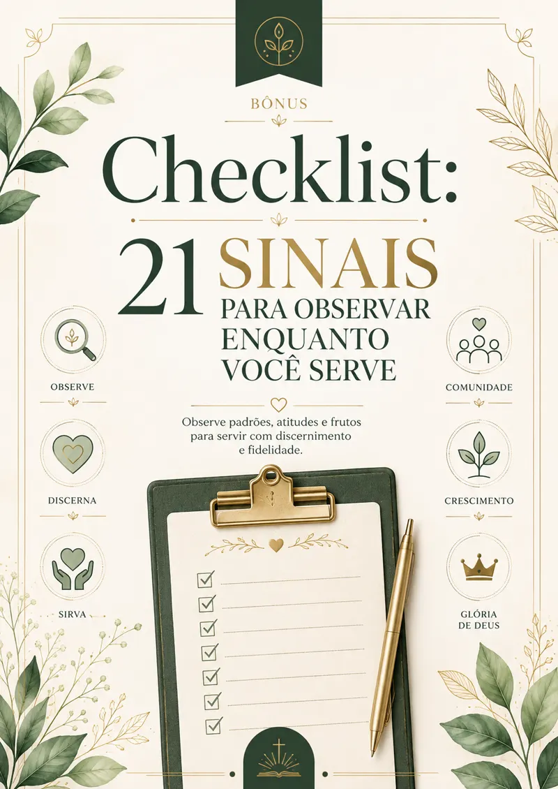 Capa do bônus: Checklist: 21 Sinais para Observar Enquanto Você Serve