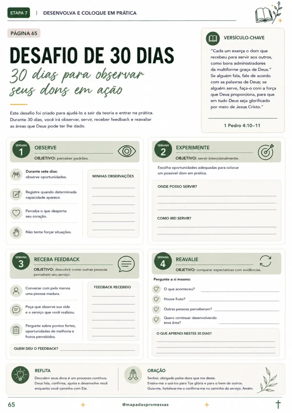 Página do caderno: Plano de Desenvolvimento / 30 dias